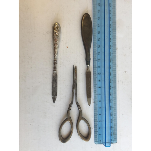 135 - 3 Silver Handled Manicure Items