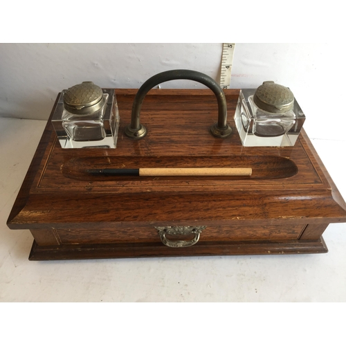 166 - Inkwell Desk Set & Blotter