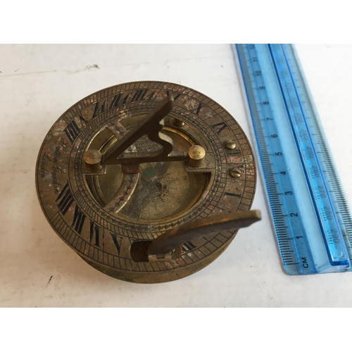 241 - Good Quality Sun Dial Compass in Wooden Box