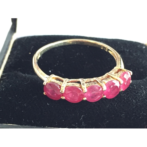 300 - Silver Ring with Pink Stones, size U