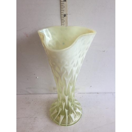 344 - Vaseline Glass Vase