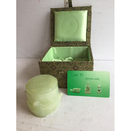 365 - Jade Lidded Pot By Lian yi in Original Fitted case