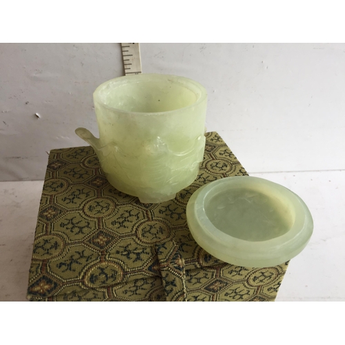 365 - Jade Lidded Pot By Lian yi in Original Fitted case