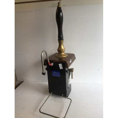 445 - Hand Beer Pump Head with Porcelain Handle, Shipping Unavailable