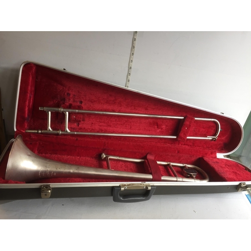 461 - Besson Trombone in Case, Complete. Shipping Unavailable