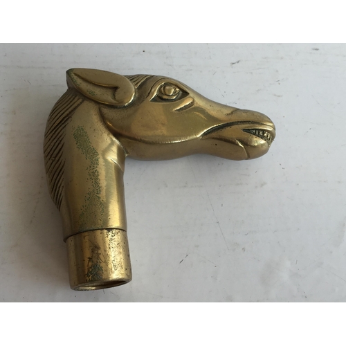 90 - Heavy Brass Horse Walking Stick Top