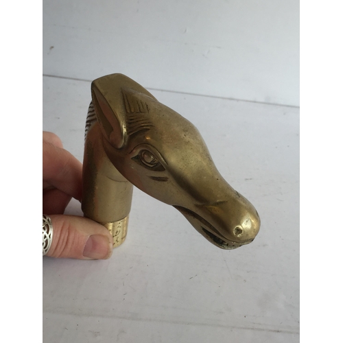 90 - Heavy Brass Horse Walking Stick Top