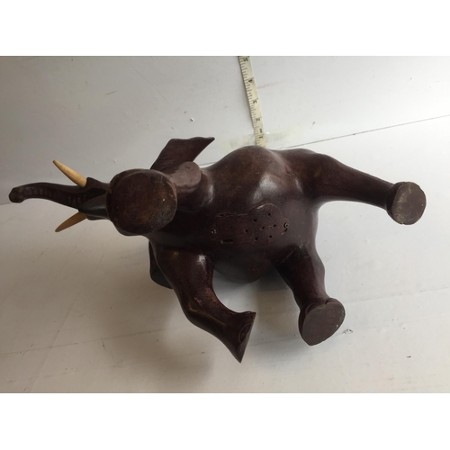 240 - Carved Elephant, Makes Elephant Noises, Battery Powered