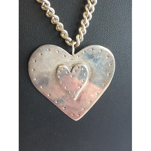 32 - Heavy Dublin Silver Love Heart on Chain