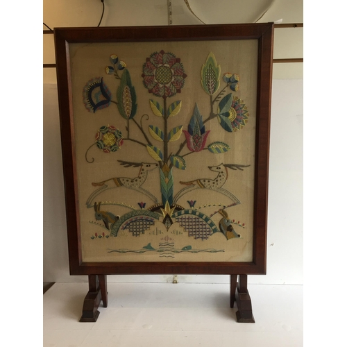 362 - Tapestry Fire Screen Come Table. Shipping Unavailable