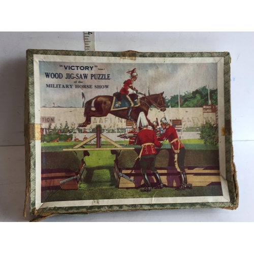 367 - Victory Wooden Jigsaw Puzzle, Military Horse Show. Complete