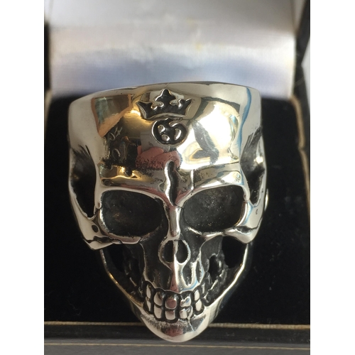 4 - Solid Silver Skull Ring,size Z2