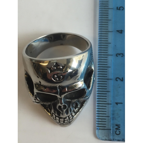 4 - Solid Silver Skull Ring,size Z2