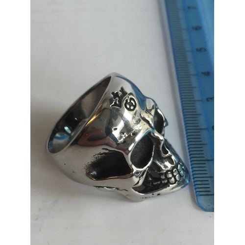 4 - Solid Silver Skull Ring,size Z2