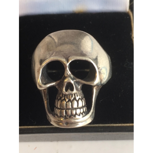 6 - Solid Silver Skull Ring, Size Z