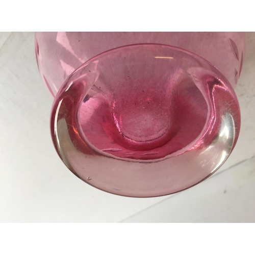 145 - Heavy Cranberry Glass Bowl