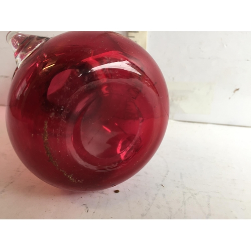 150 - Cranberry Glass Vase