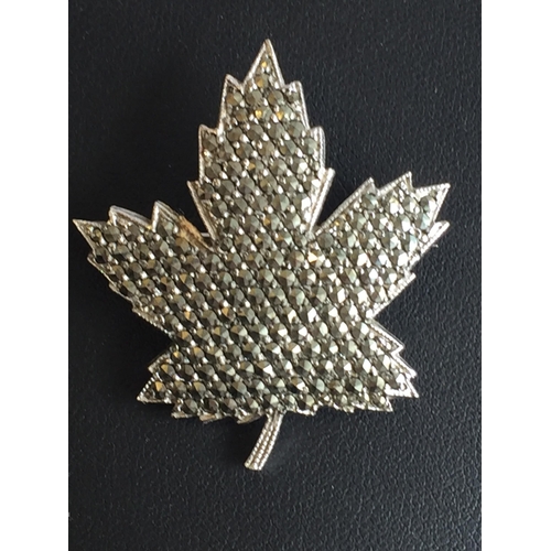 307 - Vintage Keyes Silver Leaf Brooch