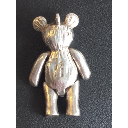 309 - Silver Articulated Bear Pendant