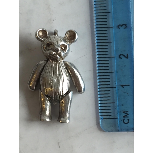 309 - Silver Articulated Bear Pendant