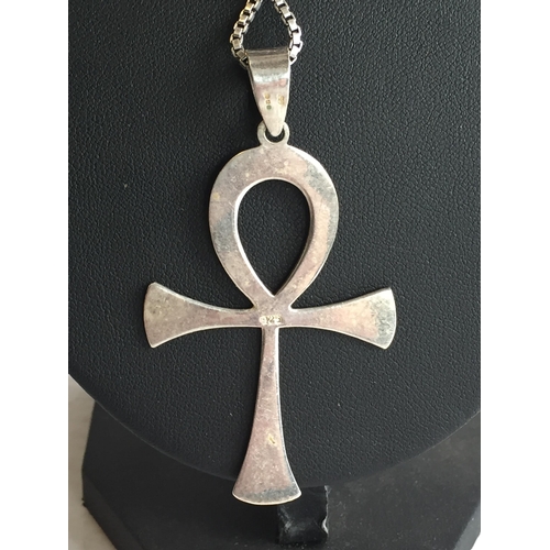 311 - Large Silver Cross & Chain