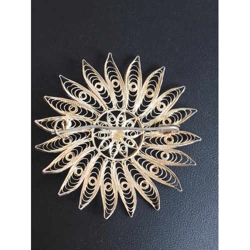 312 - Vintage Silver Sun Brooch