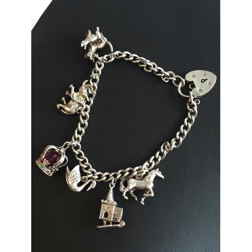 317A - Silver Charm Bracelet