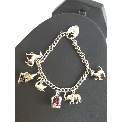 317A - Silver Charm Bracelet