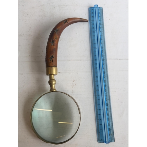 350 - Horn Handled Magnifying Glass