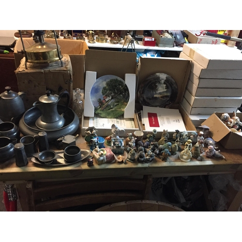 357 - Box of Assorted Items Inc Pewter, Collector Plates & Other. Shipping Unavailable