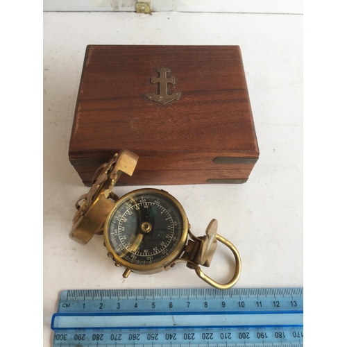 53 - Compass in Wood Case