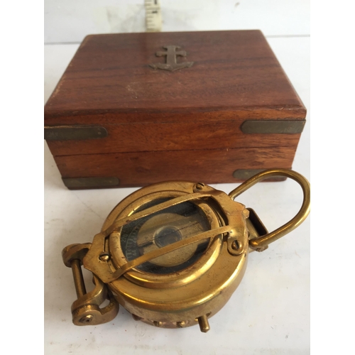 53 - Compass in Wood Case