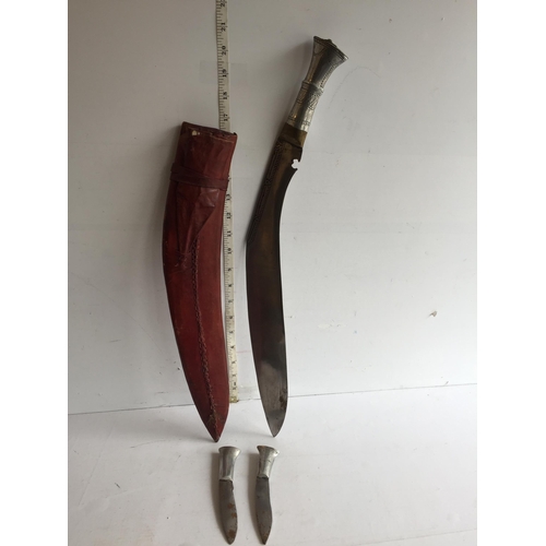 7 - Good Quality Gurkha Knife with Leather Sheath