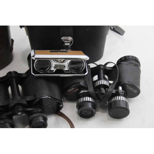 72 - Vintage Binoculars Inc Miranda,
Prinzlux & Bushnell Etc Working w/
Cases x 6