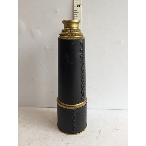 96 - Brass & Leather Telescope