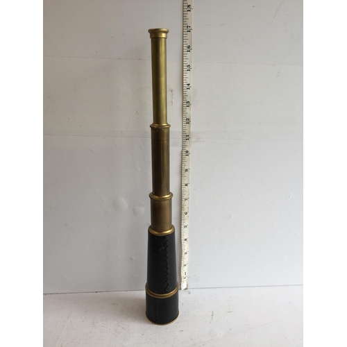 96 - Brass & Leather Telescope