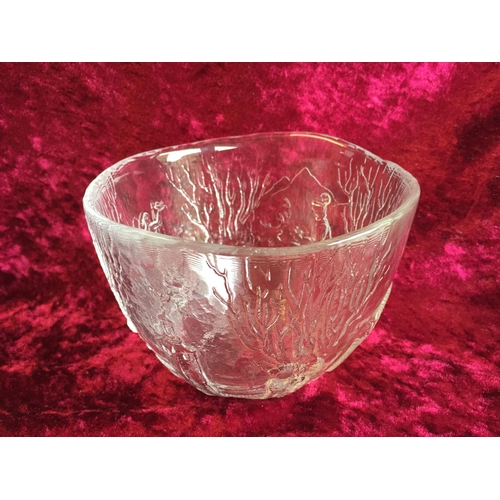 318 - Kosta Boda Decorated Glass Bowl