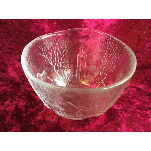 318 - Kosta Boda Decorated Glass Bowl