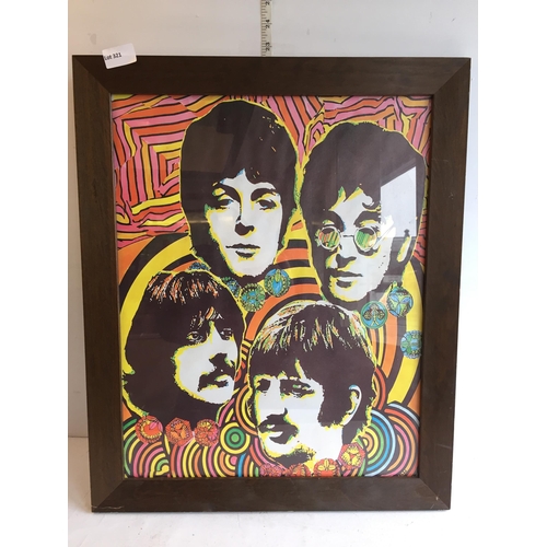 321 - Framed Beatles Picture, Shipping Unavailable