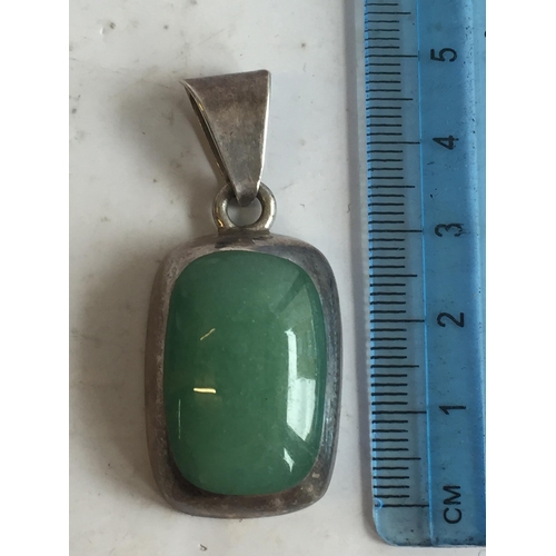 41 - Large Green Chrysoprase Gem Stone Pendant Bessel Set in Solid Silver, Quality Selected Gem Stone Jew... 