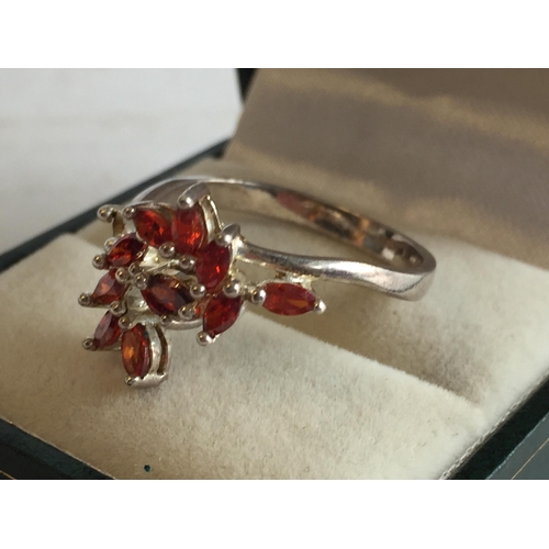 52 - Bragati Exports 925 Sterling Silver Red Stone Ring, Multi size