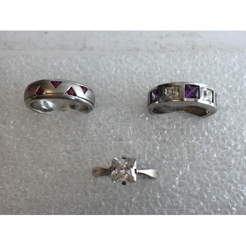 61 - 3 Good Quality Silver Rings