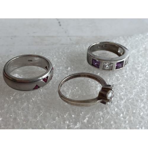 61 - 3 Good Quality Silver Rings