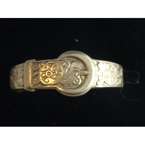 72 - Silver Buckle Ring, size V 1/2