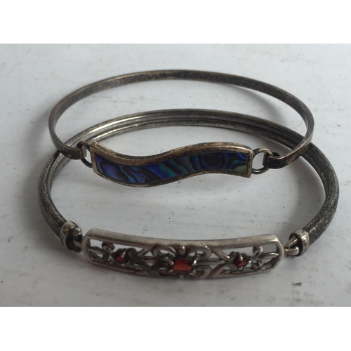 78 - 2 Ornate Silver Bangles