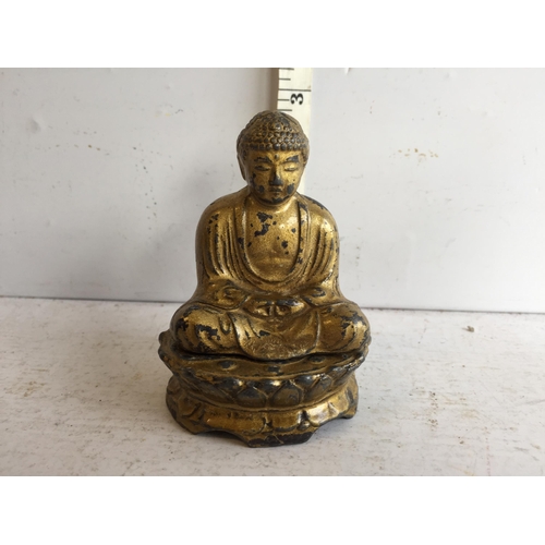 124 - Antique Buddha on Plinth