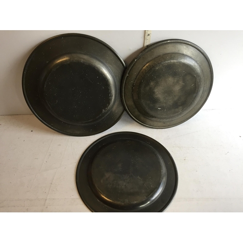 125 - Three 18th Century Pewter Plates