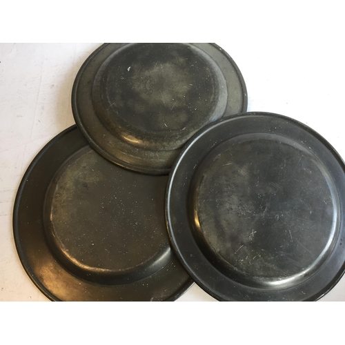 125 - Three 18th Century Pewter Plates