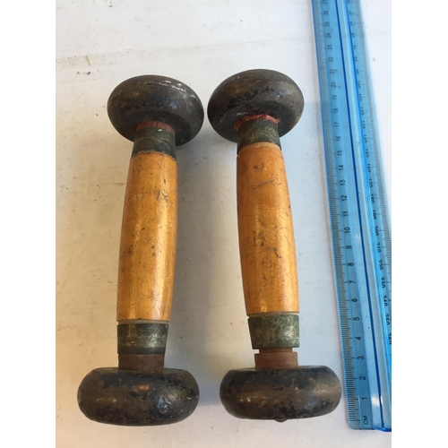 142 - Pair of Sandows Patent Dumbells