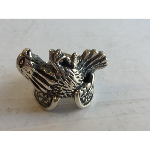 155 - Heavy Silver Gents Eagle Ring, size T